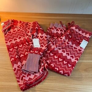 P.J. Salvage Festive Red and White Knit Pajama Set